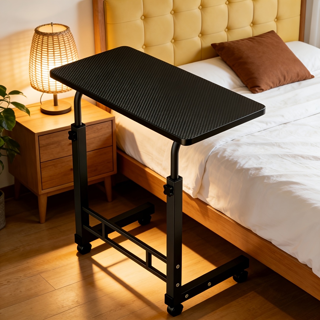 TEMU Mobile Lift Table, Office Desk, Wheeled Bedside Computer Desk, Sofa Side Table, Suitable For Bedroom, Dormitory, Laptop Stand, Lazy Office Desk,