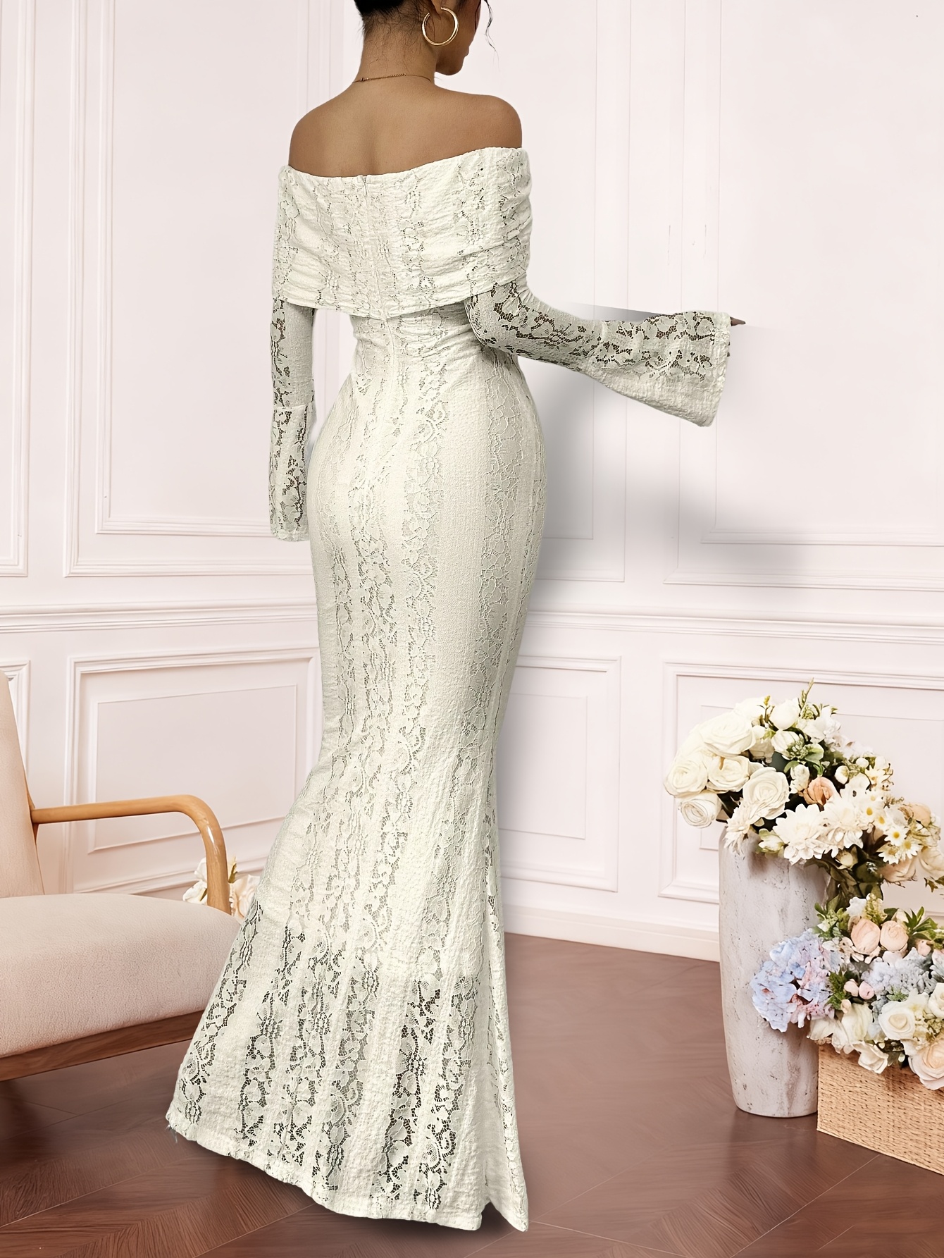 chinese dress ladies Lace Tie Front Midi Dress  ititaboutique