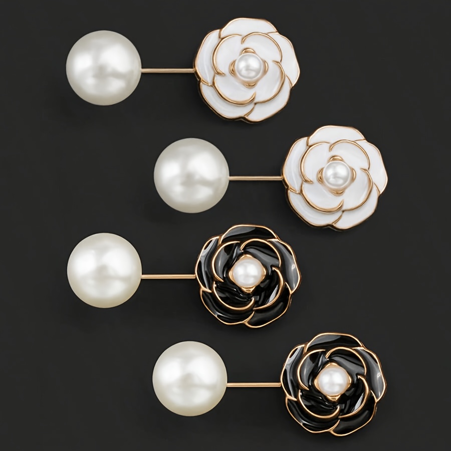 TEMU 4 pièces Boutons anti-exposition pour vêtements, bouton anti-pression pour chemise et pull, broche invisible pour col, boucle fixe pour col