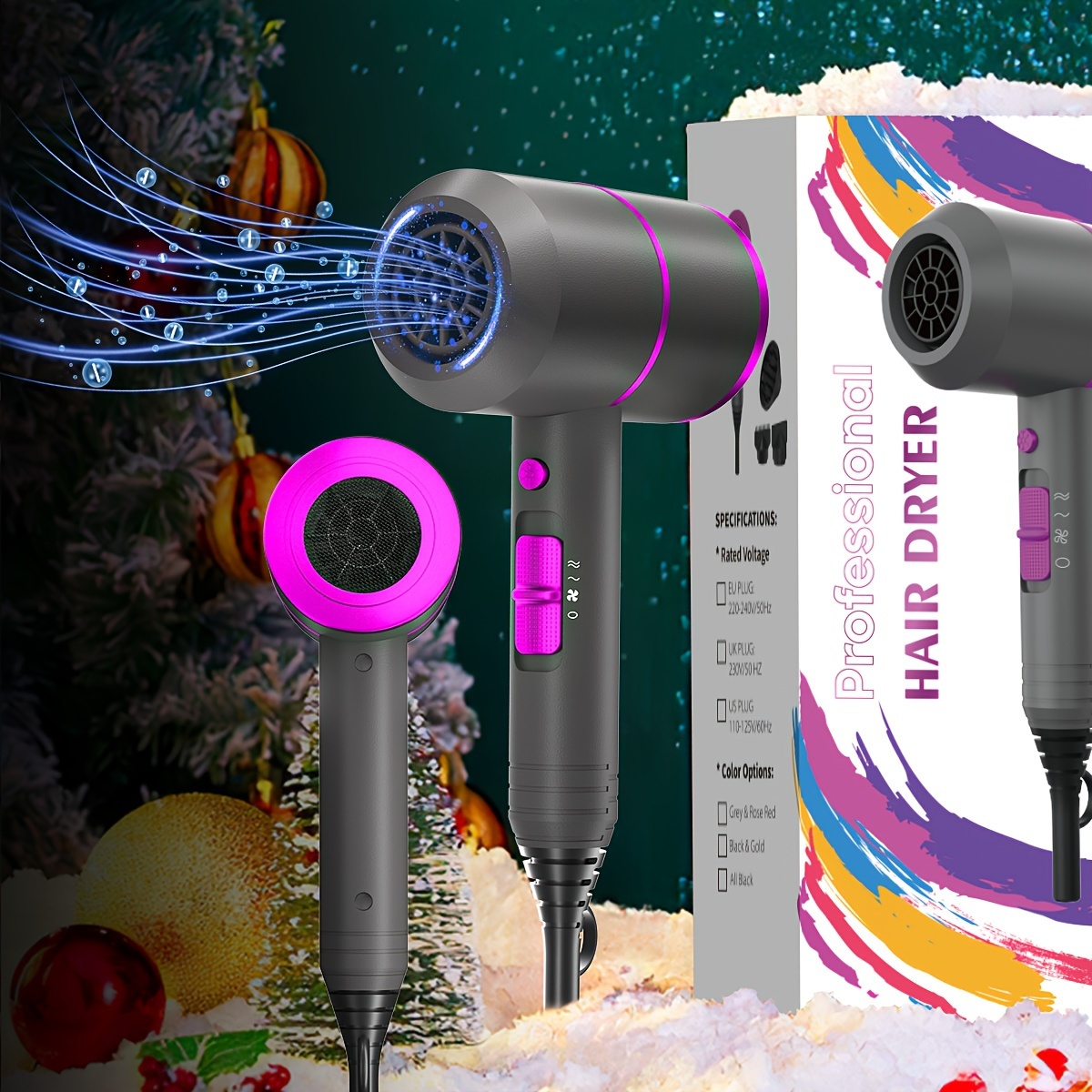 

Professional Hair Dryer, 2000w Electric Hair Dryer, Negative Ionic Hair Care Dryer For Home Use, Gifts For Women, Mother's Day Gift