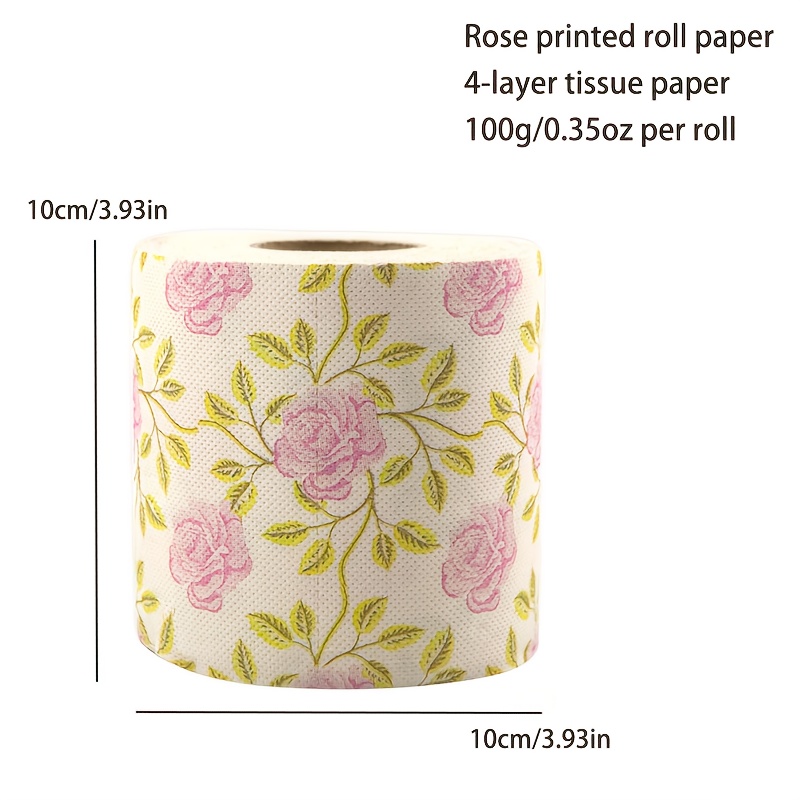 Valentine's Day Rose Printing Roll Paper, Bamboo Roll Paper, Toilet Pattern, , 4-layer Thickened Roll Paper, Valentine's Day Decorations