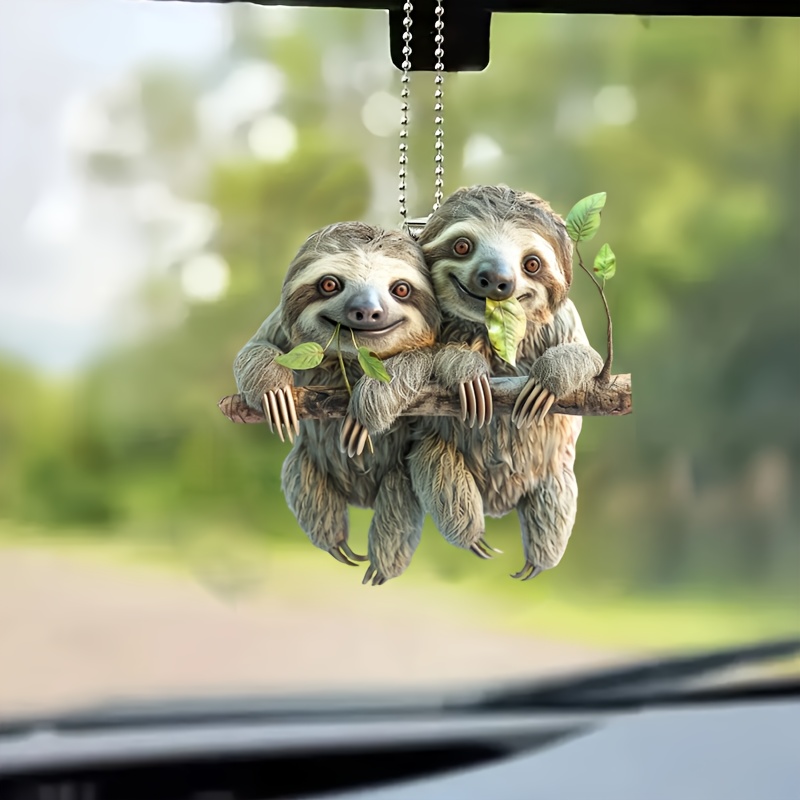 

Festive Sloth Keychain: Adorable Acrylic Sloth Ornament For Your Car's Interior