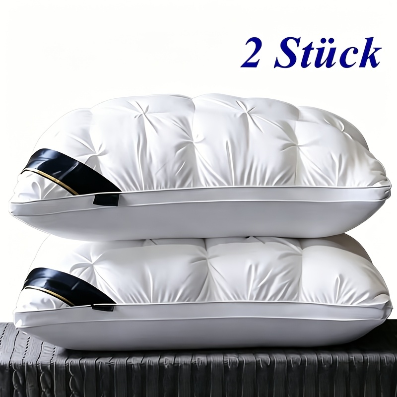 5- Quality Pillow With Quilted Design, Thick & Form-stable, High Loft Neck Support For Deep Sleep, Hoallergenic Polyester Fiber, Washable For Home & Rv