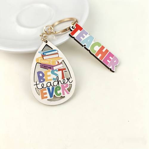 1pc best teacher theme keychain ow text with a is exquisite warm and send a thank you gift to bag additions key chain gift for teachers on teachers day and birthdays