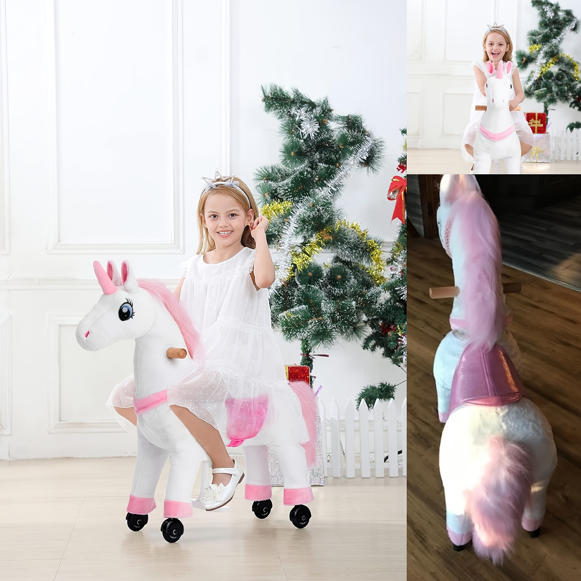 Juguete Peluche Niños Caballo Juguete Puede Montar Ruedas - Temu