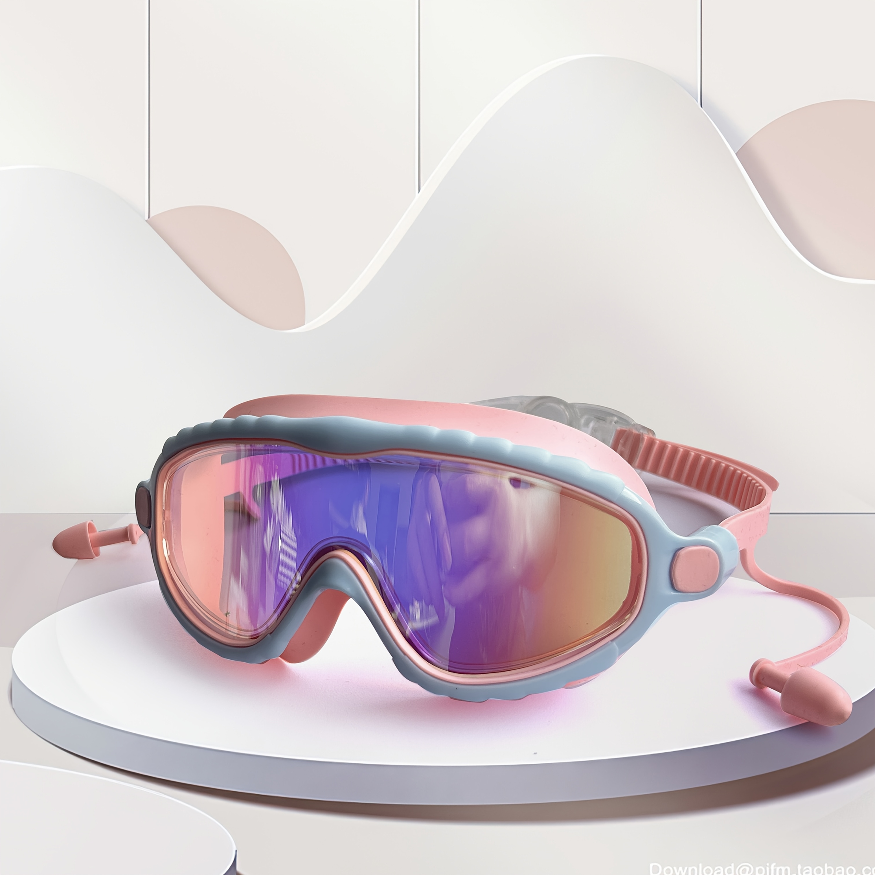 TEMU A Big Swimming Mirror For Kids, Designed 3 To 14, Waterproof And Leak-resistant. It Features A Large Lens And Integrated Earplugs, Making It