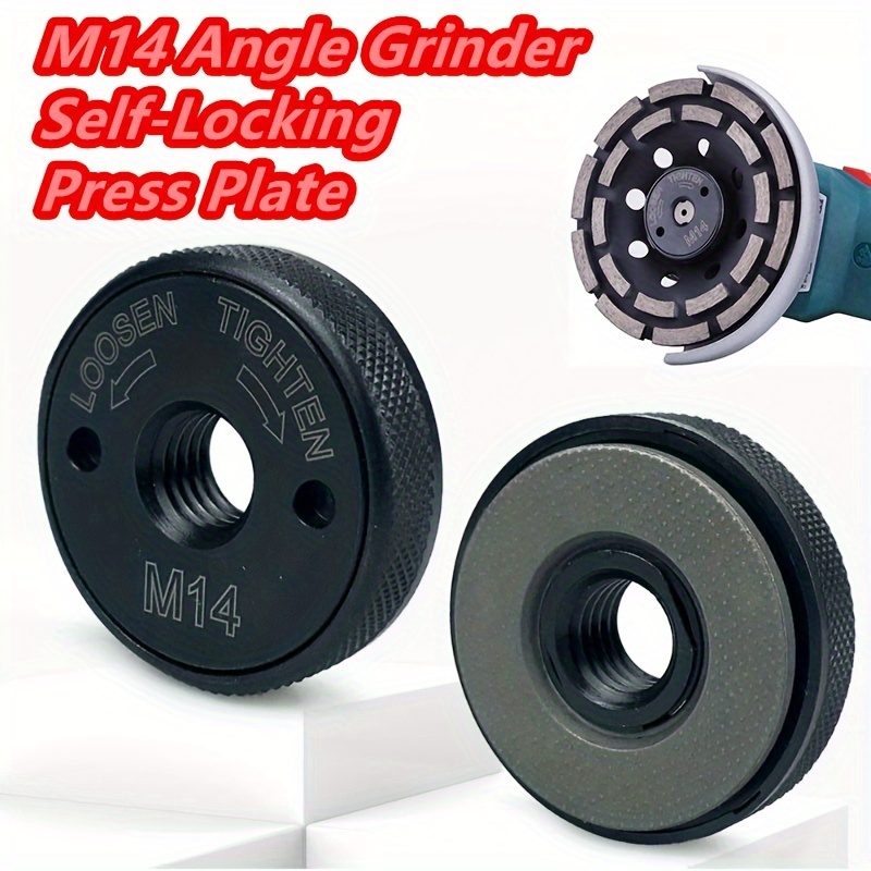 

M14 Angle Grinder Self-locking Press Plate - Quick Clamp Nut, Aluminum, Battery-free Accessory Angle Grinder Accessories Grinder Power Tool
