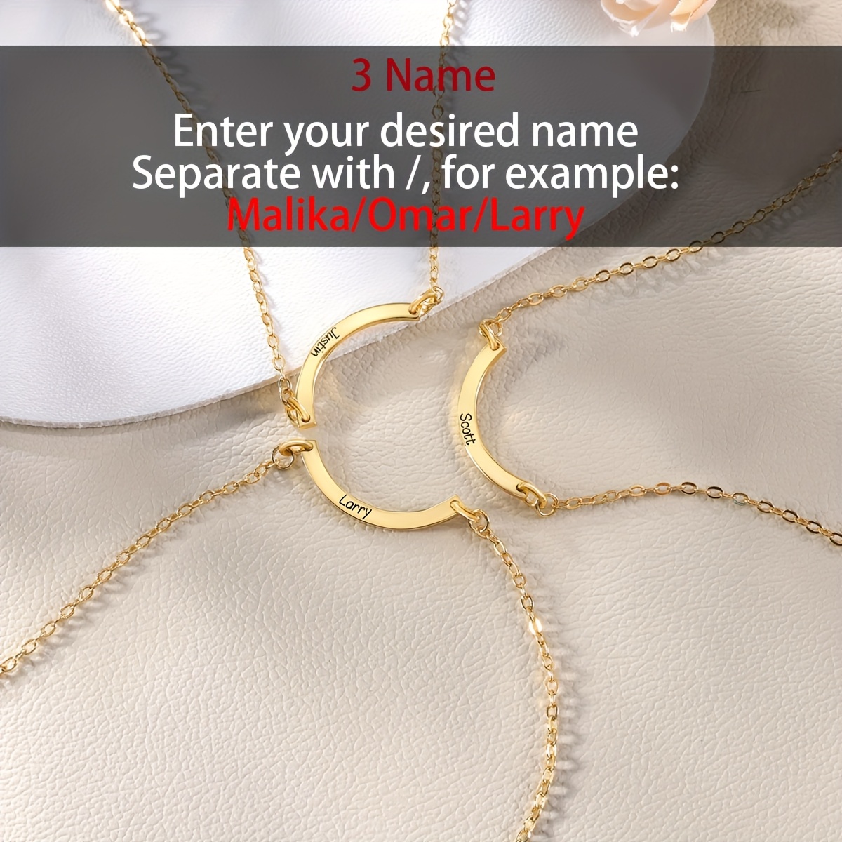 Personalized Friendship Three-Piece Necklace Set with Engraving
