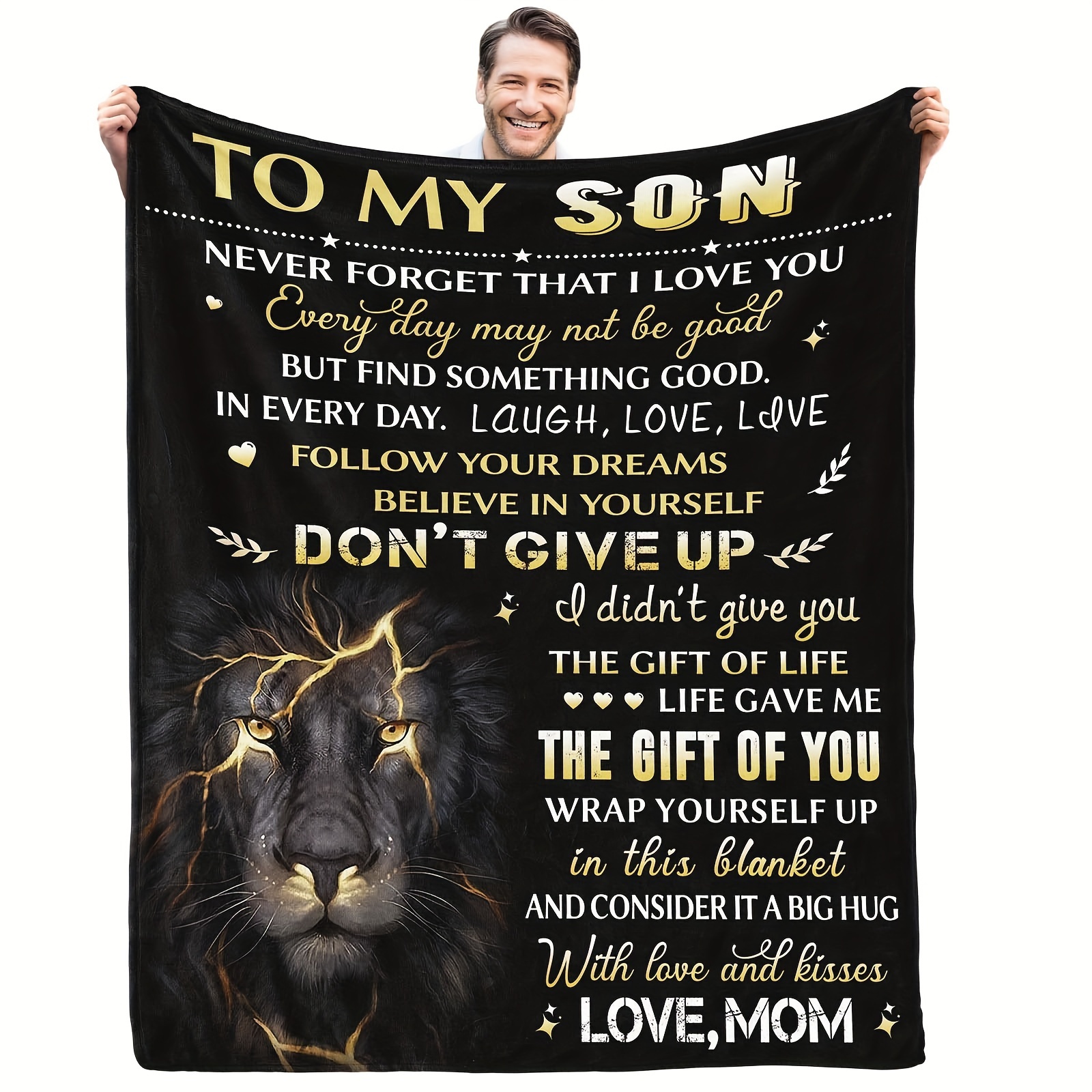 

1pcs Son Gifts From Mom Blanket Gifts For Son From Mom Son Blanket From Mom To My Son Blanket From Mom Birthday Valentines Day Graduation For Son Him Throw Bed Blanket