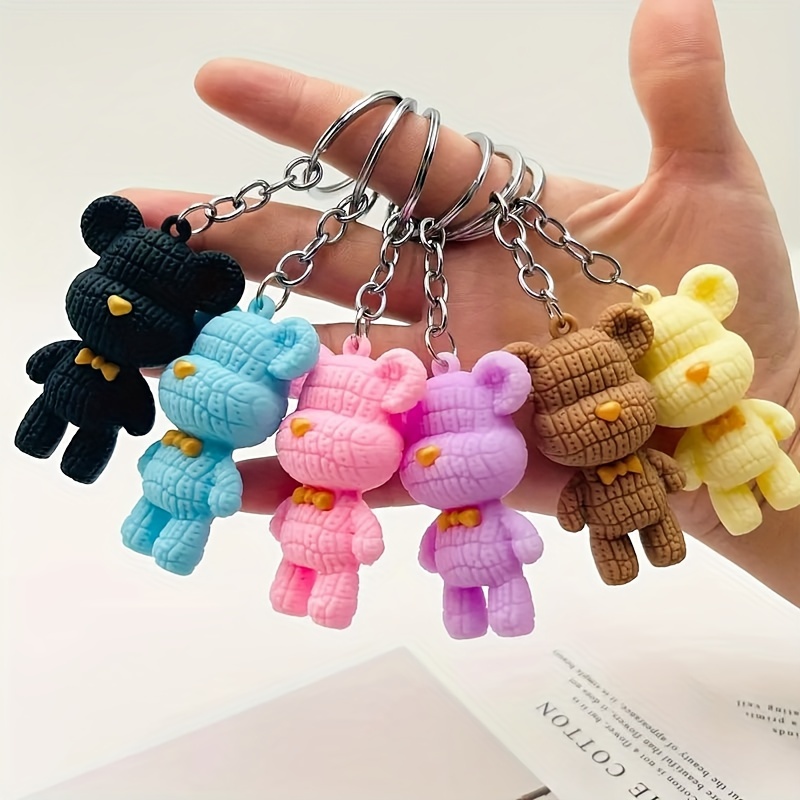 

Cute Bear Keychain Set, 3d Soft Silicone Animal Key Rings, Creative Keychain Pendants For Backpacks And Bags, Ideal For Friends And Colleagues, Birthday Gift - Multiple Colors