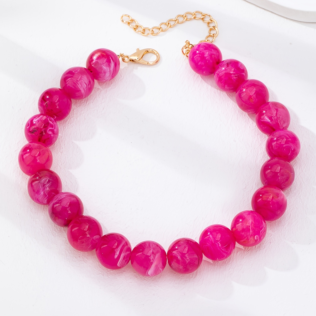 TEMU 1 stuks Chunky Resin Kralen Choker Ketting voor Vrouwen, Oversized Resin Ball Kralen Kettingen Set, Statement Sieraden voor Dagelijks Gebruik en