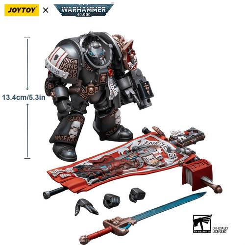 figurka kolekcjonerska szarych rycerzy terminator retius akantar w 1/18, pomalowana, dekoracja na półkę biurkową dla kolekcjonerów, 40k