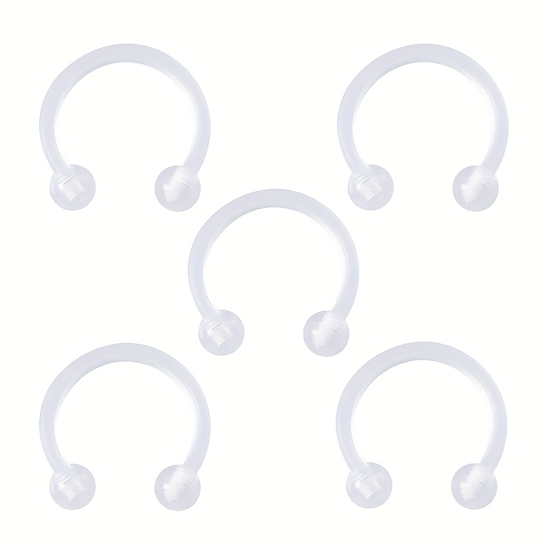 Clear Acrylic Hoop Earrings & Nose Ring Set