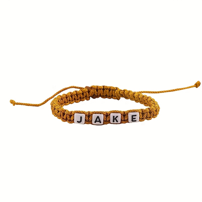 TEMU Customizable Bracelet With Letter Beads, Handmade Woven Wristbands That Personalized With Names Or Slogans, Perfect For Birthdays, Valentine's