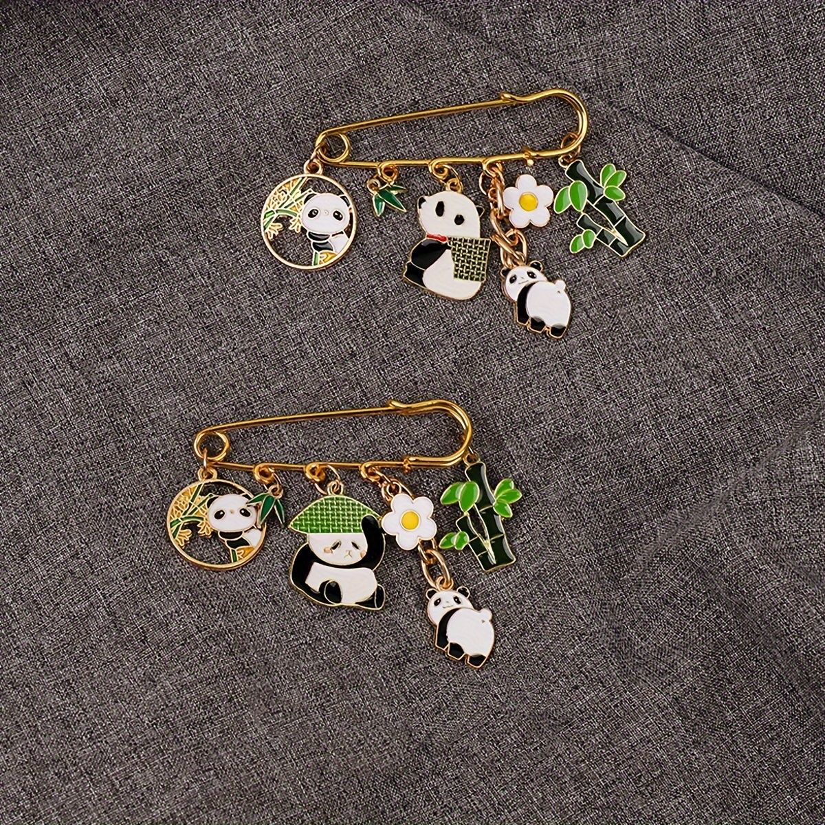 

1pc Elegant & Cute Panda Floral Bamboo Brooch Pin For Women, Fashion Jewelry Accessory