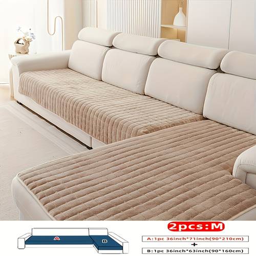 a modern l shaped sofa set consisting of two pieces featuring a thick non slip cover machine washable and pet friendly made from polyester material ideal for 3 seater to sectional sofas with a weight of 400 450 grams per