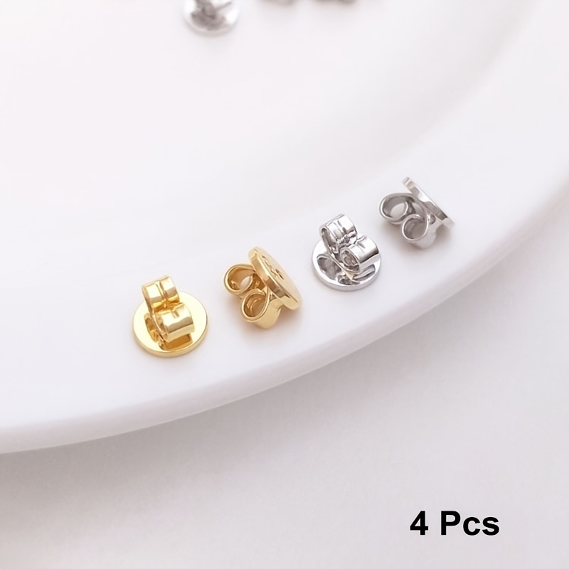 925 Silver Plated Earring Backs - Hypoallergenic Lock Backings For Stud Earrings, Secure Safety Stoppers For Pierced Ear Posts, Durable Replacement Earring Backs