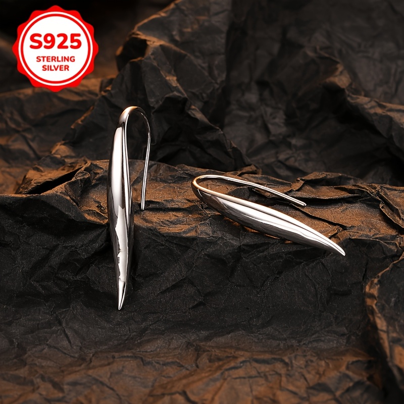 Custom Glossy Curved Hook Earrings 3G 925silvery