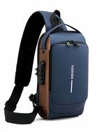 oxford fabric sling backpack with usb charging port adjustable strap casual outdoor crossbody bag for hiking and travel
