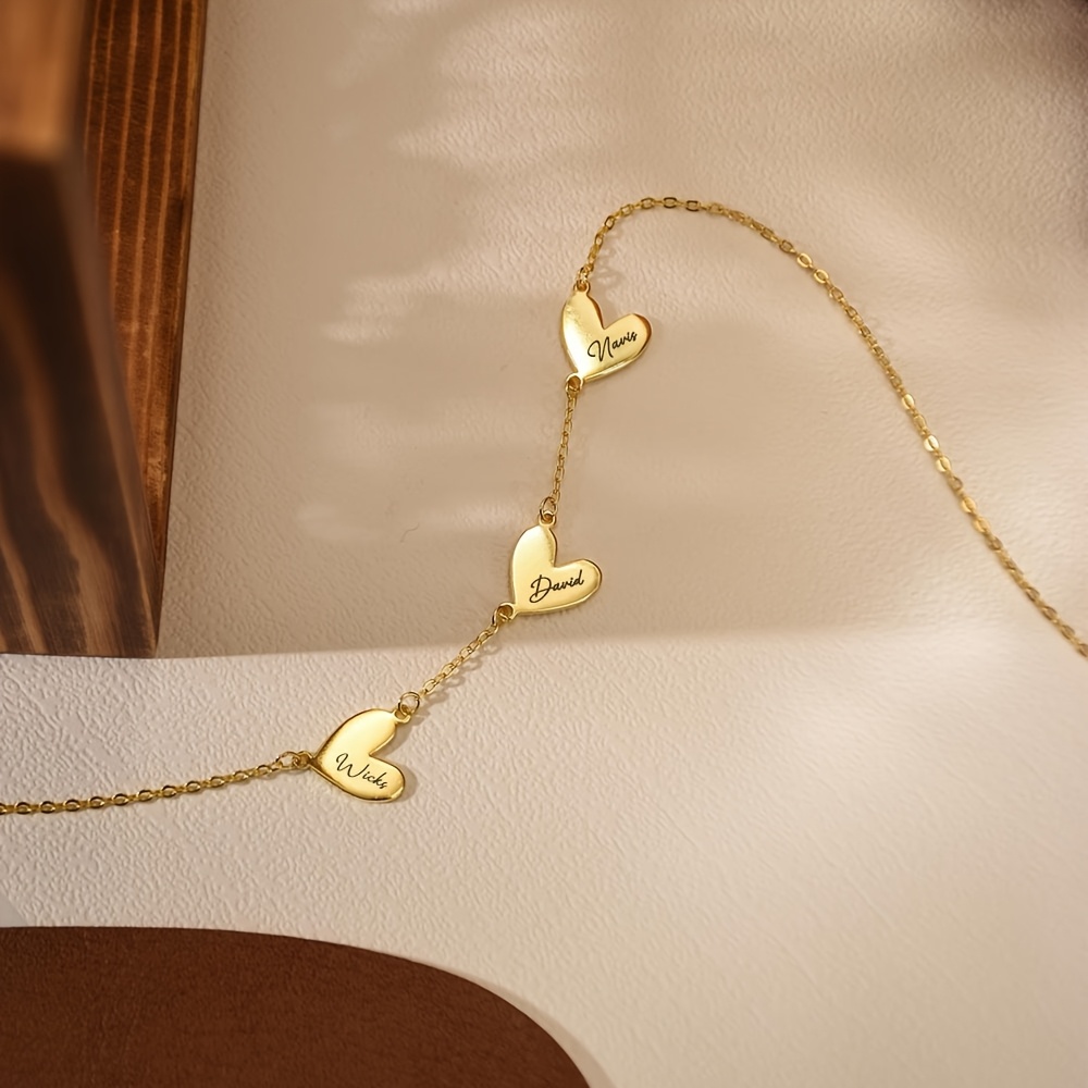 Personalized Engravable Heart Necklace, Custom Name/Message