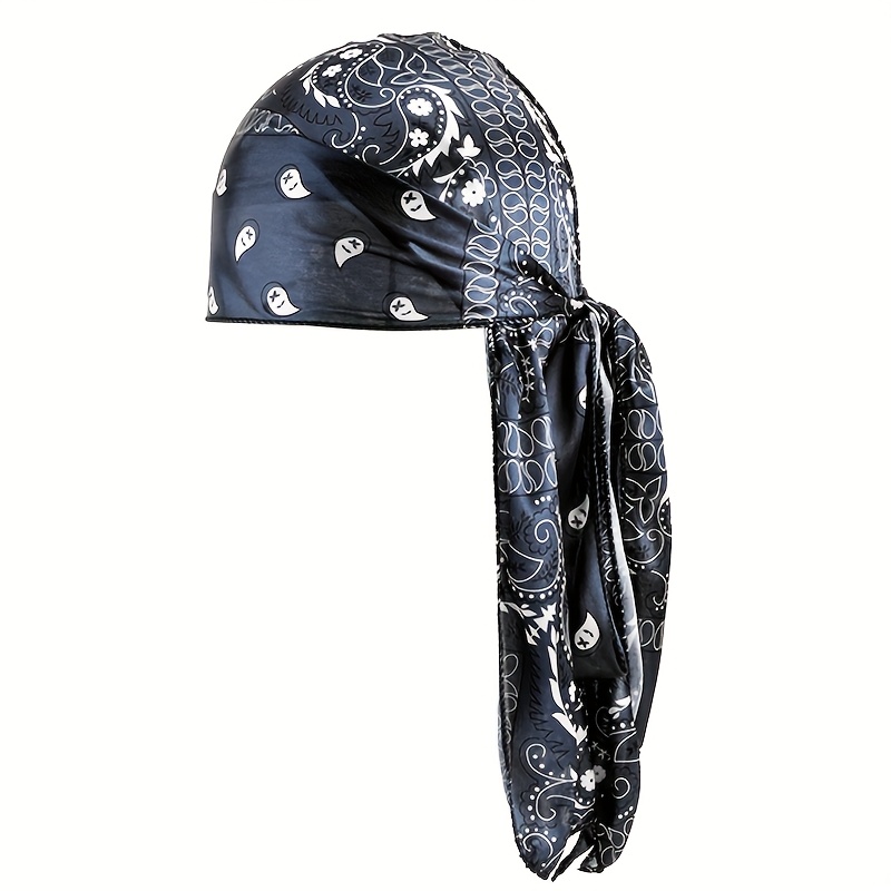 Men's Flower Amoeba Print Pirate Hat With Tassel And Bow Cap