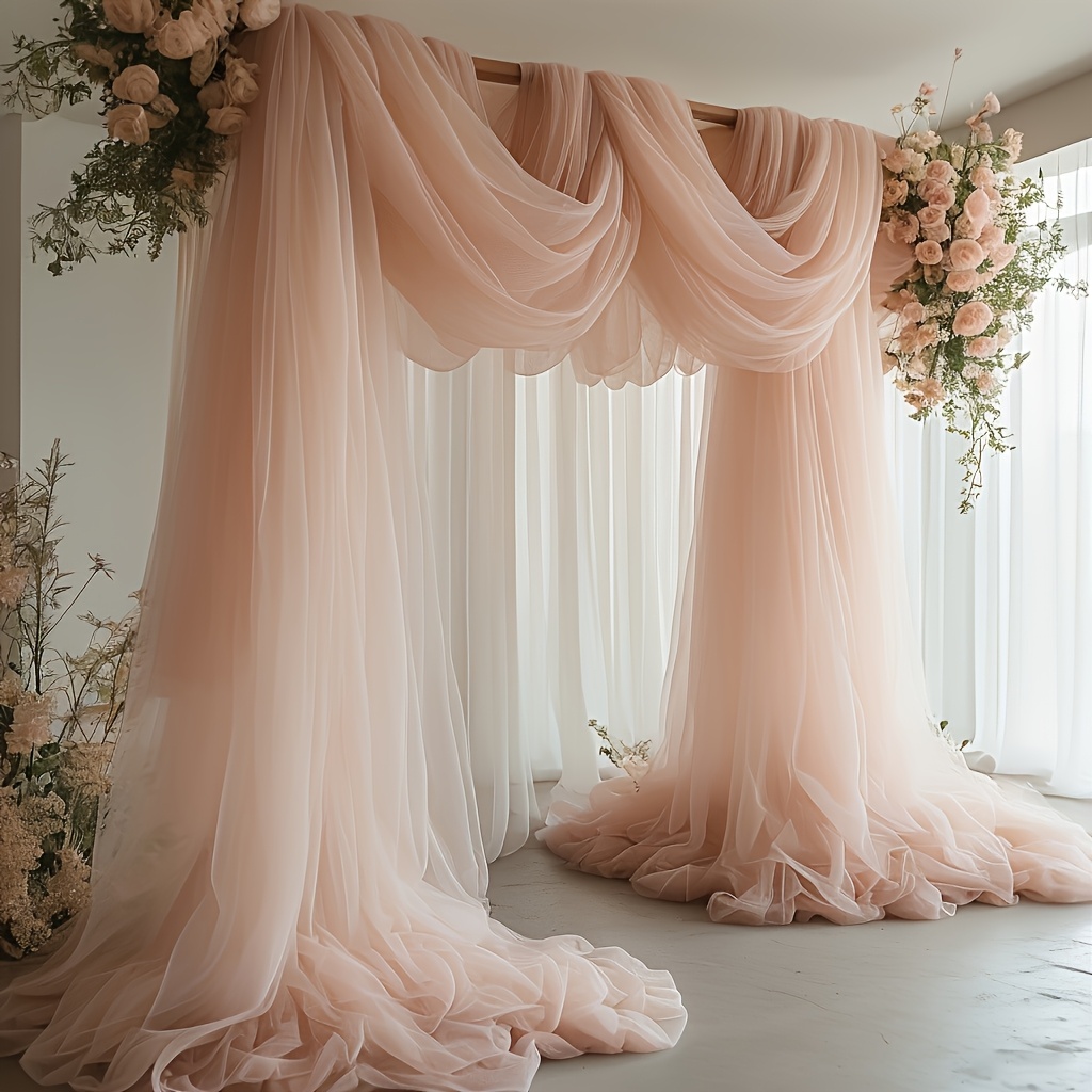 E-shop Tischflagge Hochzeit Bogenförmige Leinwand Stoff Weiße Leinwand für Hochzeitsfeier Tisch Decke Festliche Hintergrunddekoration