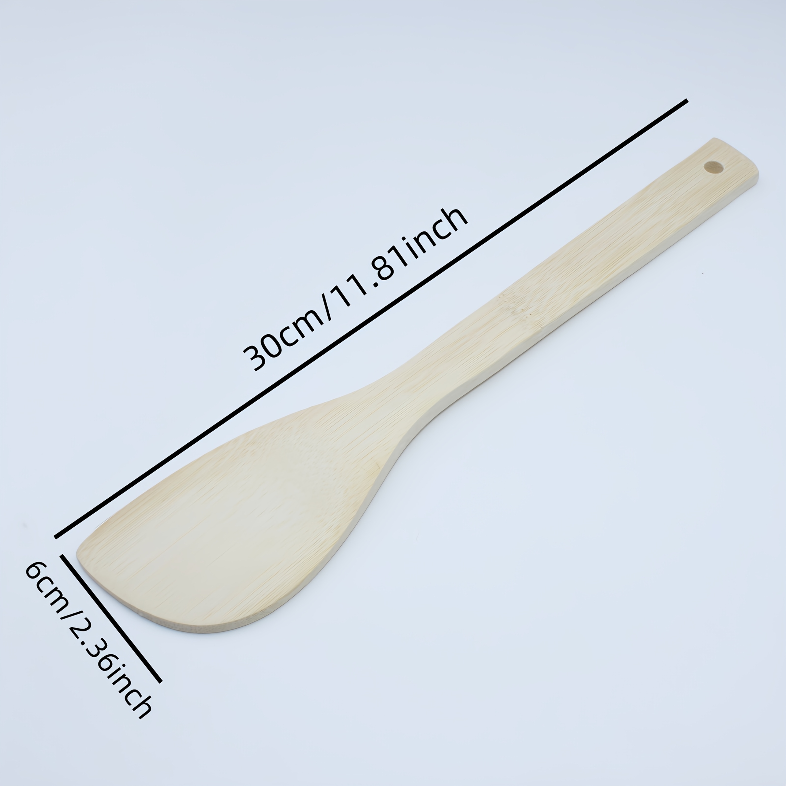 Image of Bamboo Cooking Spatula, Bamboo Spatula, Mixing Spatula, Salad Spatula, Long Handle Bamboo Skewer Spatula, Household Kitchen Stir-fry Spatula