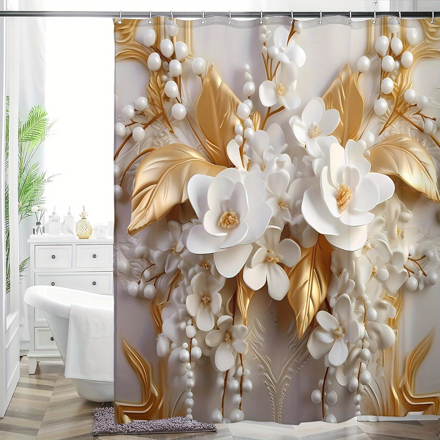 

1pc & Shower Curtain, Bathroom Decor, & Washable Shower Curtain Set , 72x72