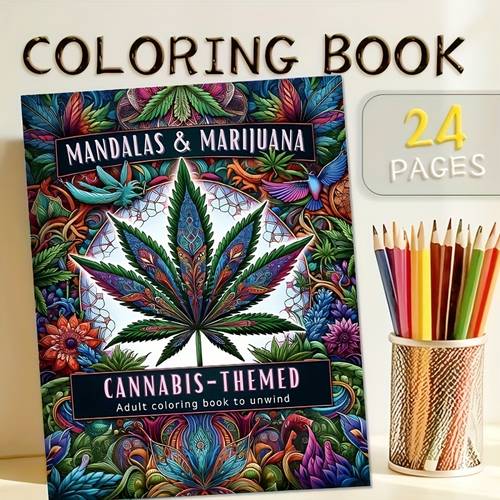 mandala and plant adult coloring large size 11 2x8 inches ideal relaxation and creative gift for christmas and birthdays