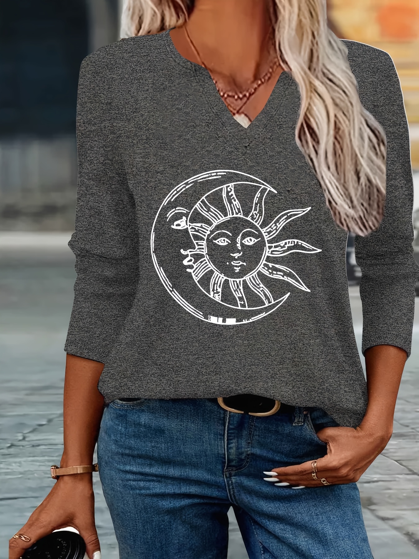 2025 bohemio impresión sol luna Temu Ecuador