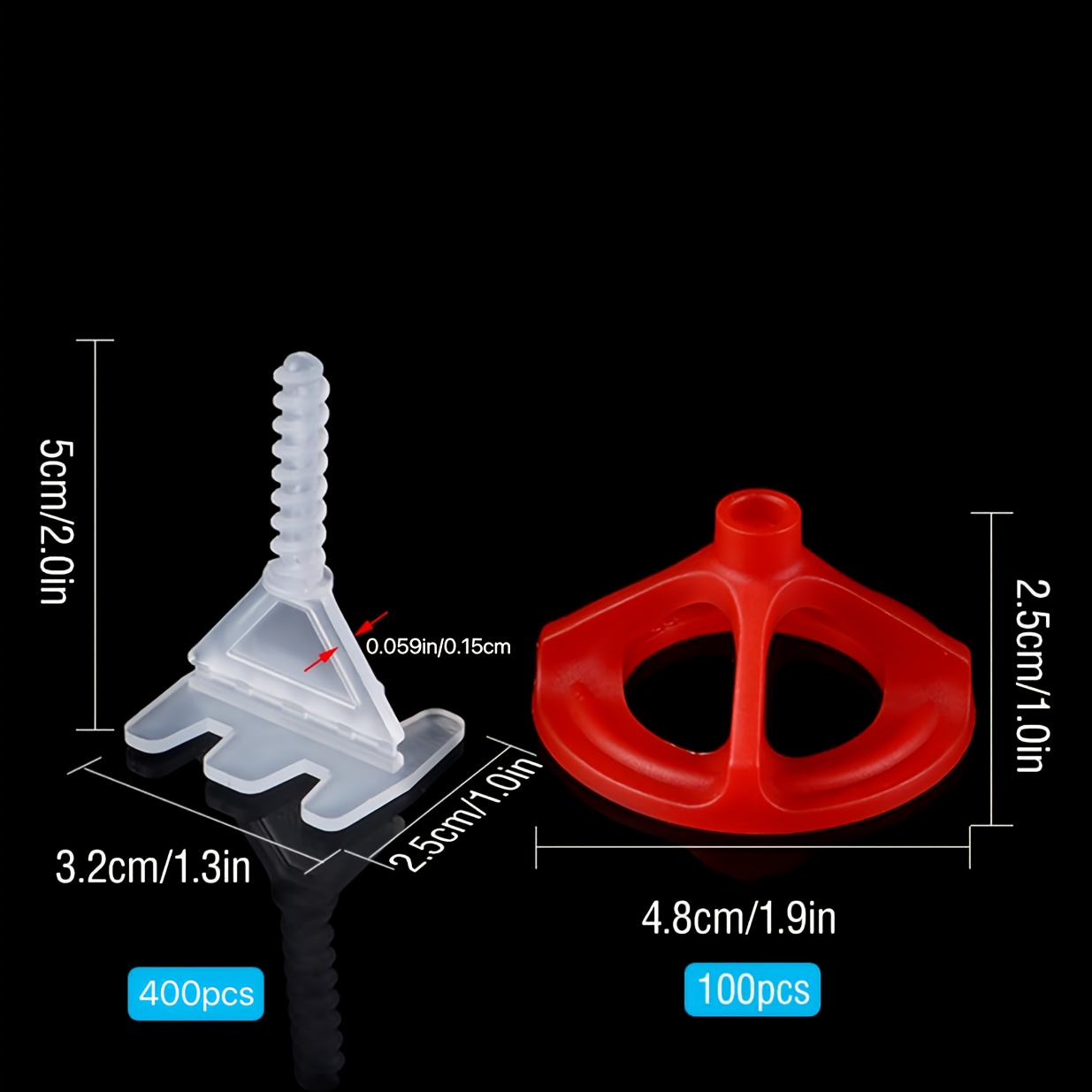 E-shop JH 500 Stück Spiral Fliesen Nivelliersystem, Fliesen Anti-Lock- und Abstandssystem Kit, geeignet für Keramikfliesen, Bodenbeläge und