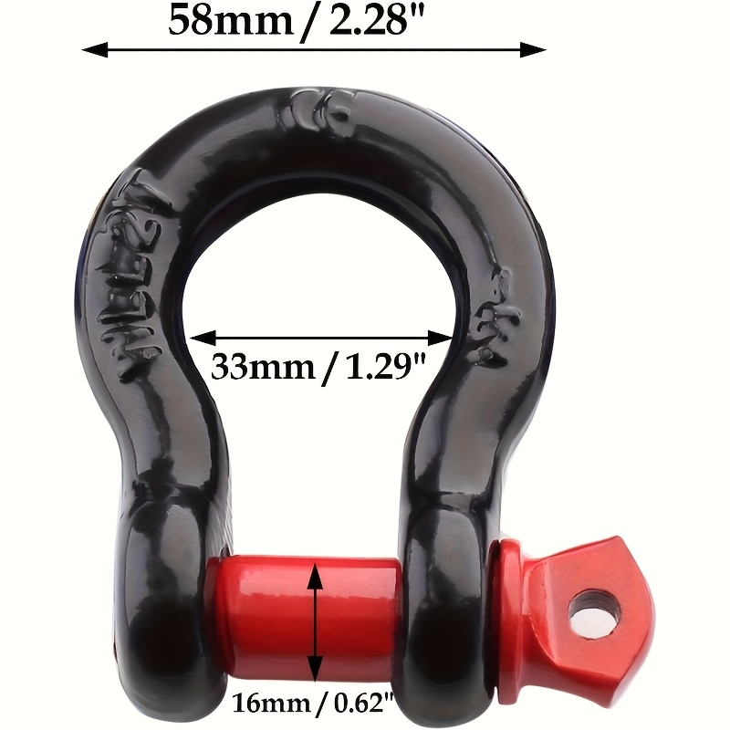TEMU High-quality 1/2-inch D-ring Chain - 12 Ton 26, 206.38kg Breaking Strength, 5/8-inch Pin, For Off-road Vehicle Tow Winch Recovery, 4, 185.52kg