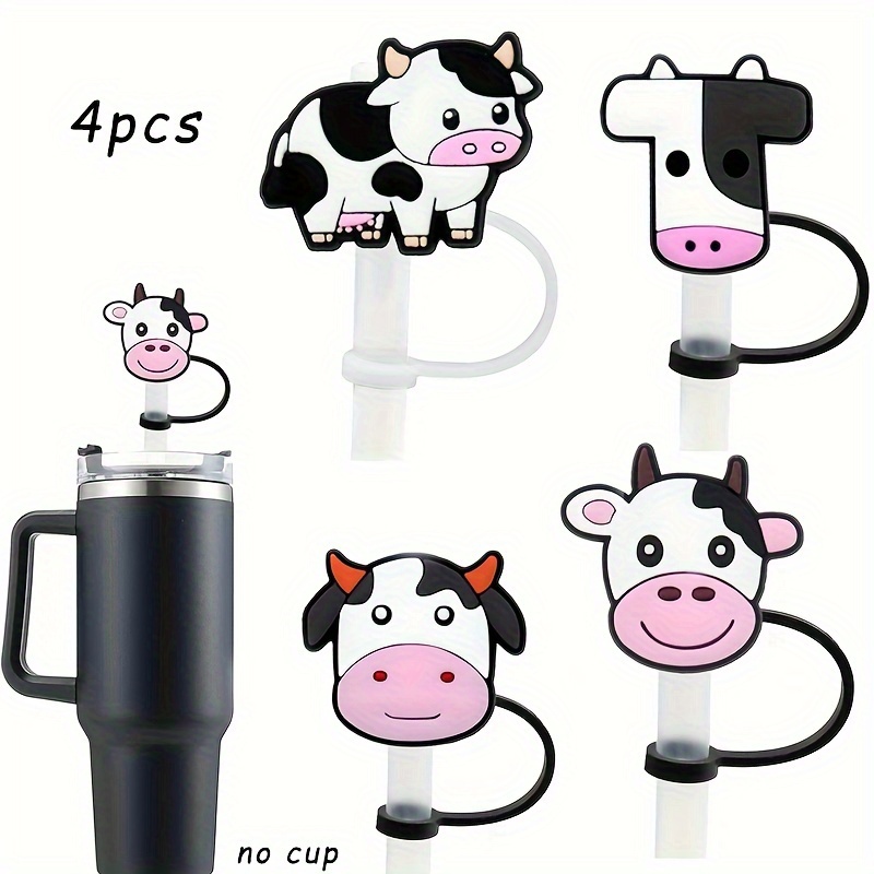 

4pcs Cow , Reusable Drinking Cap , - , Fun For Men, Women,