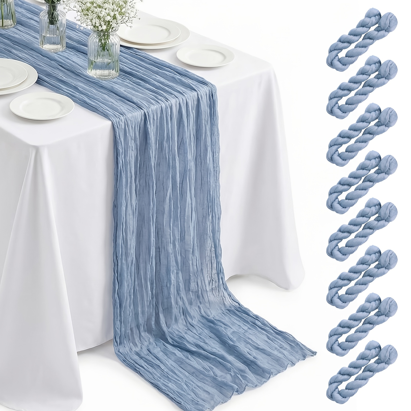   8pcs wide cheesecloth table runners 10ft boho gauze table runner 31 118 inch boho long table s for wedding ceremony reception wedding decoration multiple colors tablecloth for party decor mothers day and teachers day reunion
