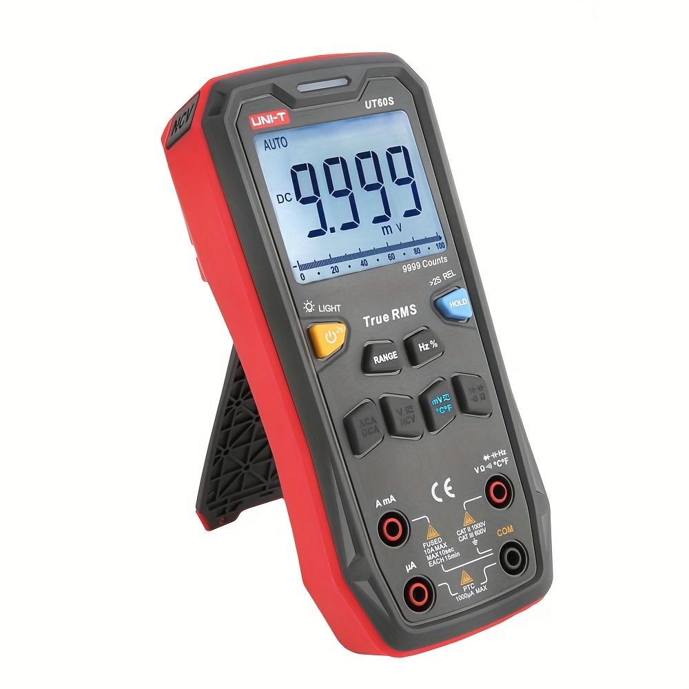 Rechargeable Smart Digital Multimeter – 6000 Counts, Auto-Ranging Voltmeter, Ammeter, Capacitance, Temperature, Diode Tester With Large Backlit LCD