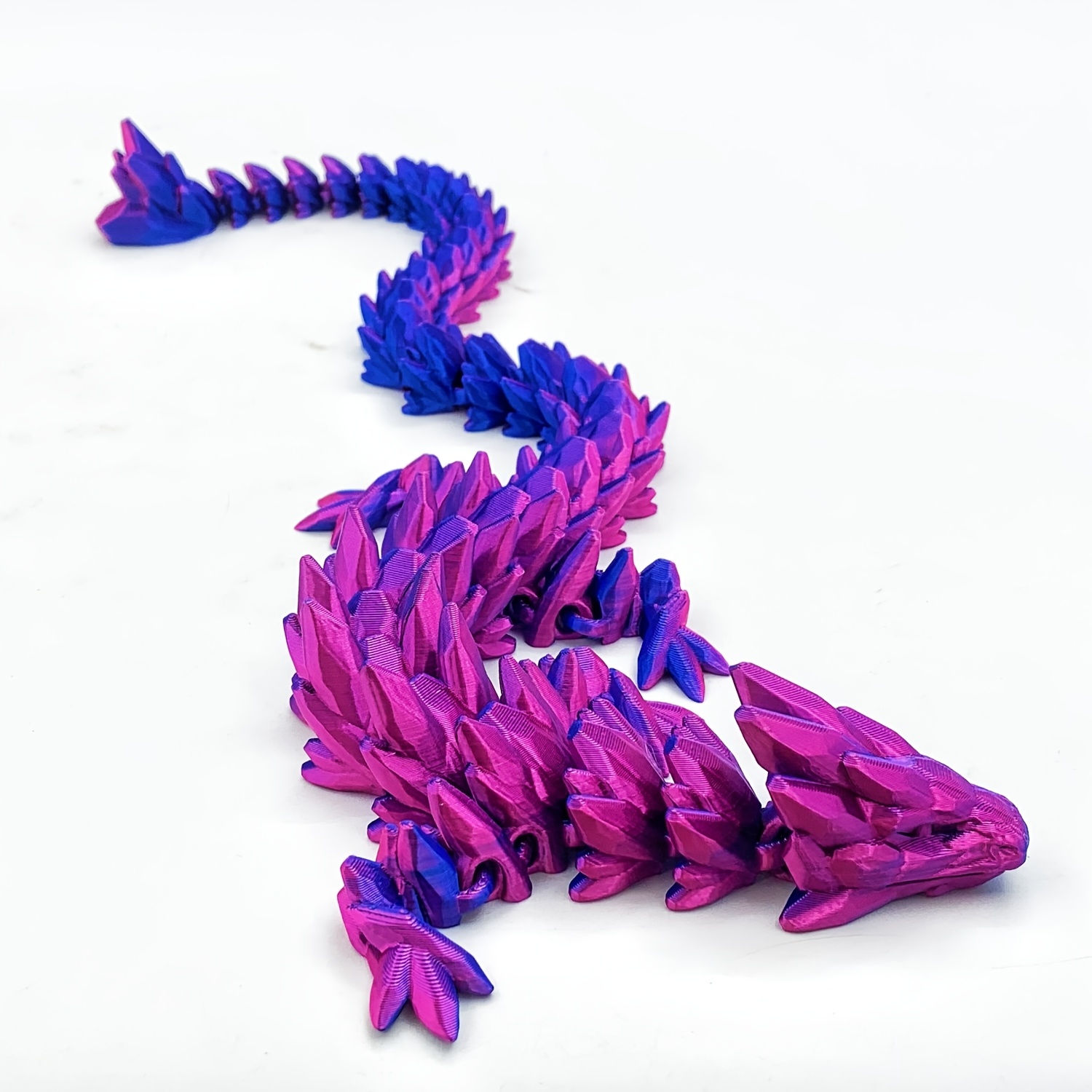 TEMU 1pc 11.81in 3d Printed Large Divine 30cm Gem Dragon Model Movable Doll Toy, , High-end Gradient Material, Made Of Colors, For Room Room