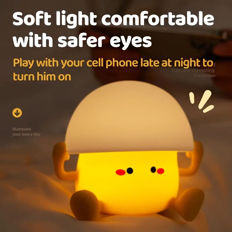 adorable egg yolk night light with 3 brightness levels usb rechargeable for bedroom living room or study perfect gift for birthdays christmas best for christmas Product details 0