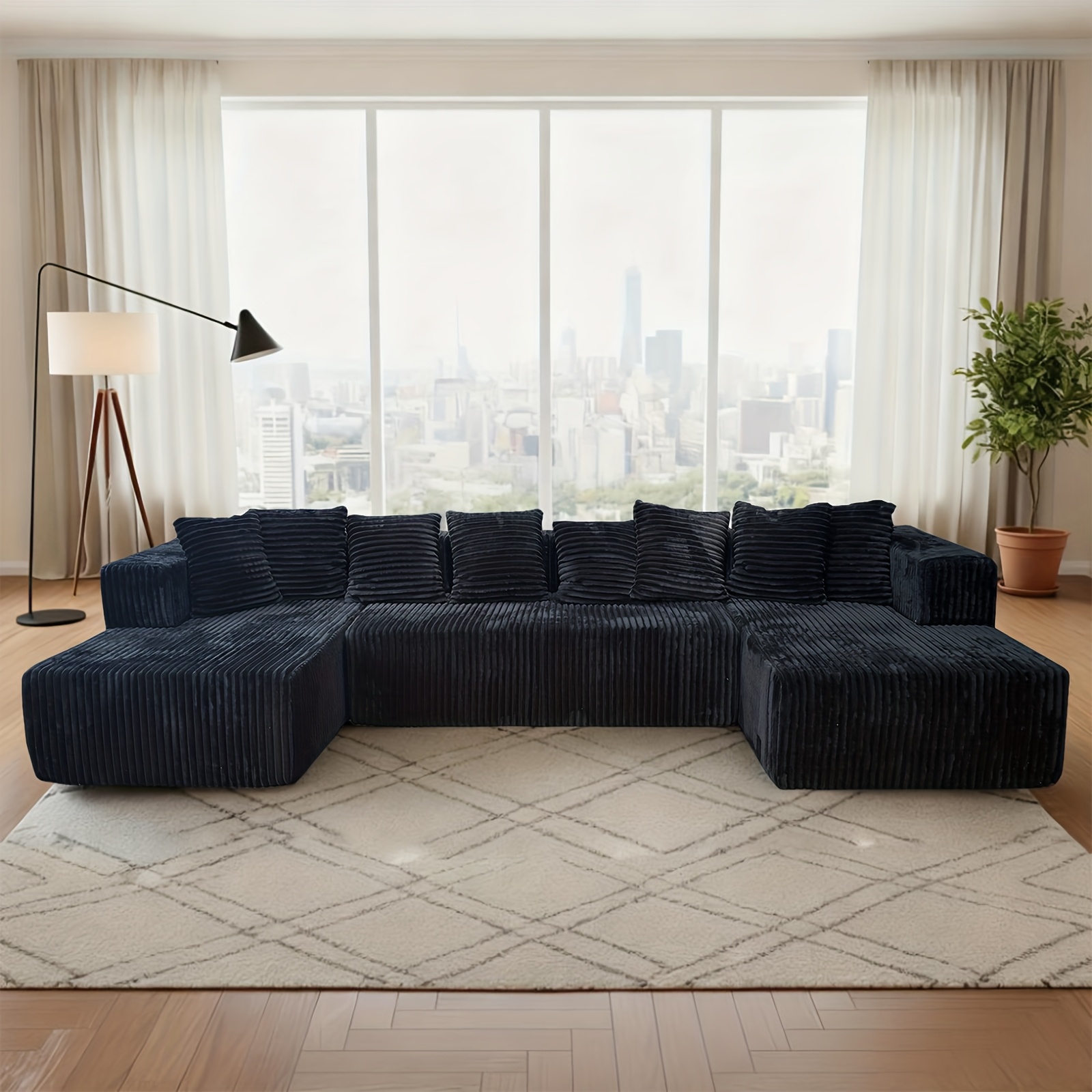 TEMU Set Featuring A Boneless U-shaped Design And An Imperial Chair, Made With High Elastic Foam And Spring Padding For Memory Foam-like , Suitable