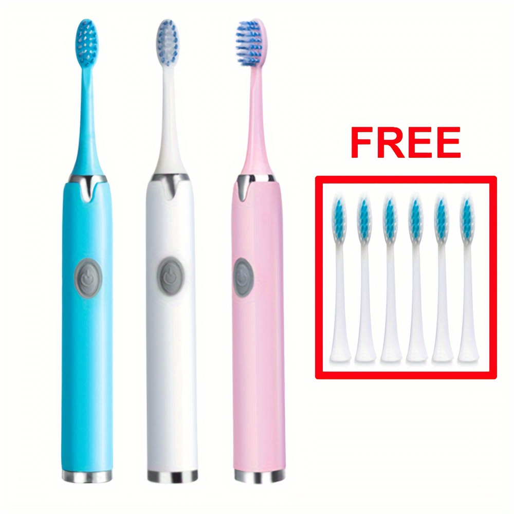 

Electric Toothbrush Household Soft Bristle Aa Battery Portable Adult Electric Toothbrush With 6 Toothbrush Heads, With Smart Toothbrush