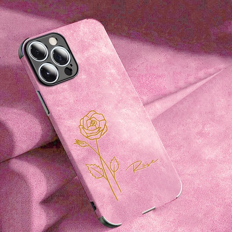 Fashionable Laser Engraving Personalized Customized Name Birthday Flower Phone Case for iPhone 16 15 14 13 12 11 Pro Max Plus Lambskin Faux Leather Soft DIY 3D Engraved Gift Cover for Valentine's Day Gift, Birthday Gift 16 Pro Max - Image 3