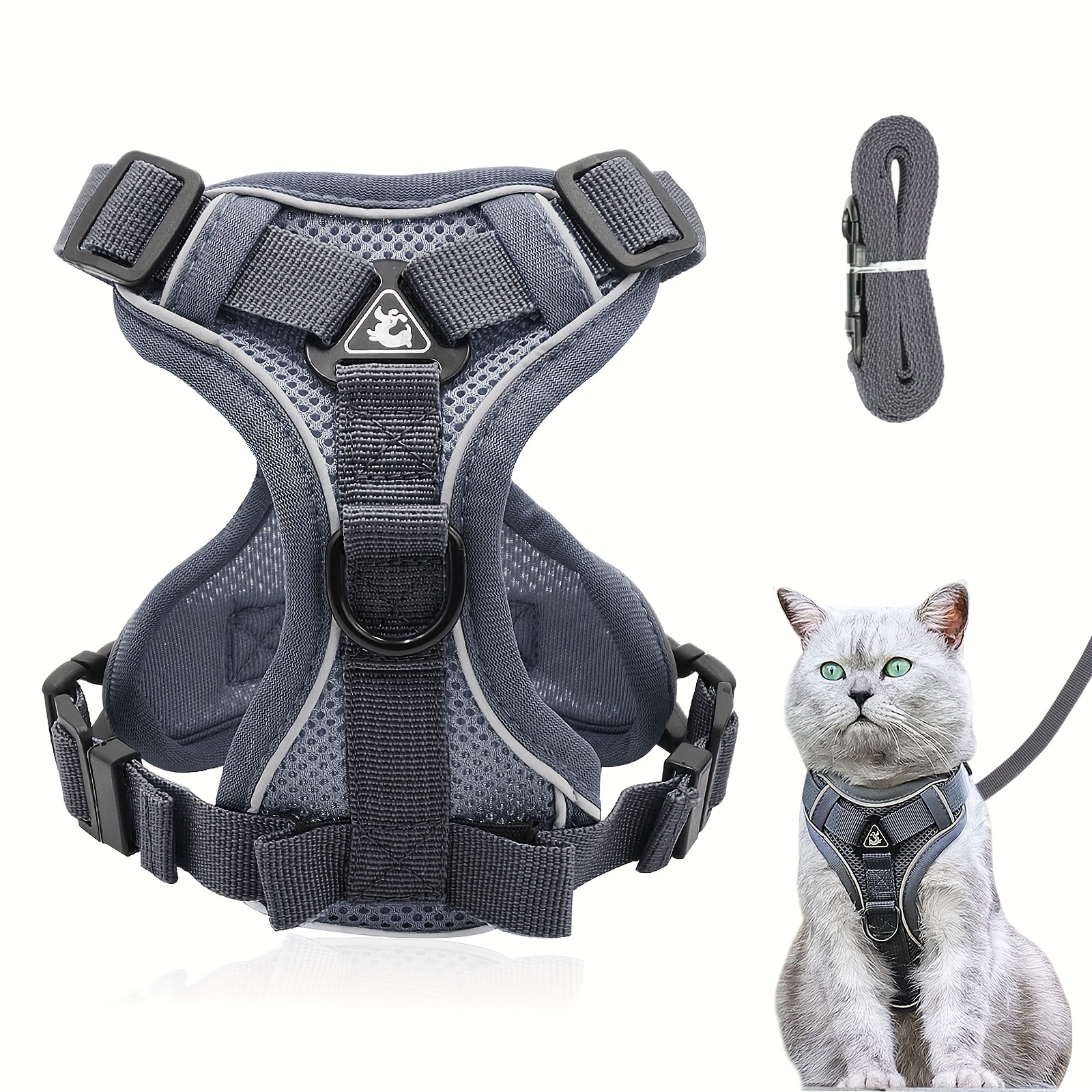 Cat Adjustable Cat Harness, Escape-Proof Cat Harness with Lead Set for  Cats, for Pets Walking