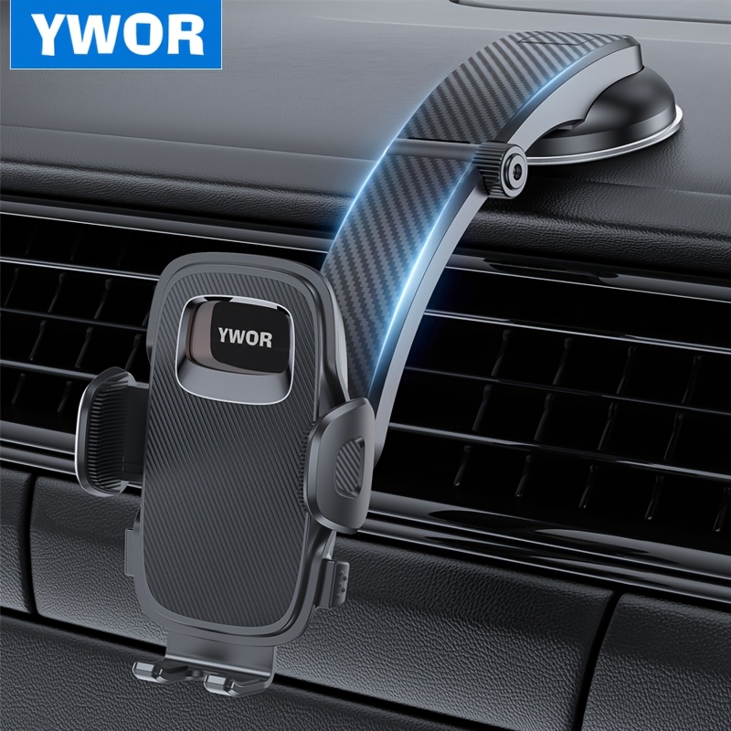 TEMU Car Phone Mount, One-hand Operation Phone Holder, Suction Cup Car Mount, 360-degree Rotation, Downward View Non-obstructing Navigation Bracket,