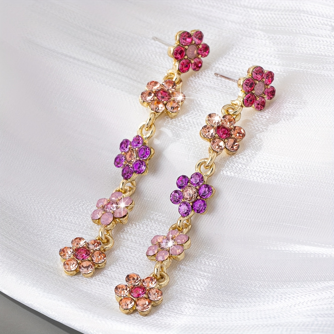 Light Luxury Rhinestone Trendy Women's Earrings, Elegant Style