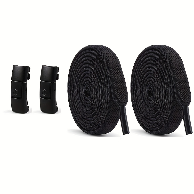 Image of Of No-tie Shoelaces, 2 Elastic Bands, And 2 Lace Locks; Solid Color Classic Laces Are Suitable For Casual And Athletic Shoes
