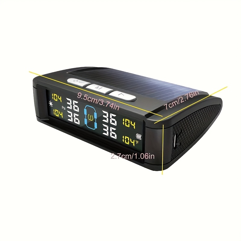 Solar USB TPMS Monitor with 4 External Sensors product detail image 2