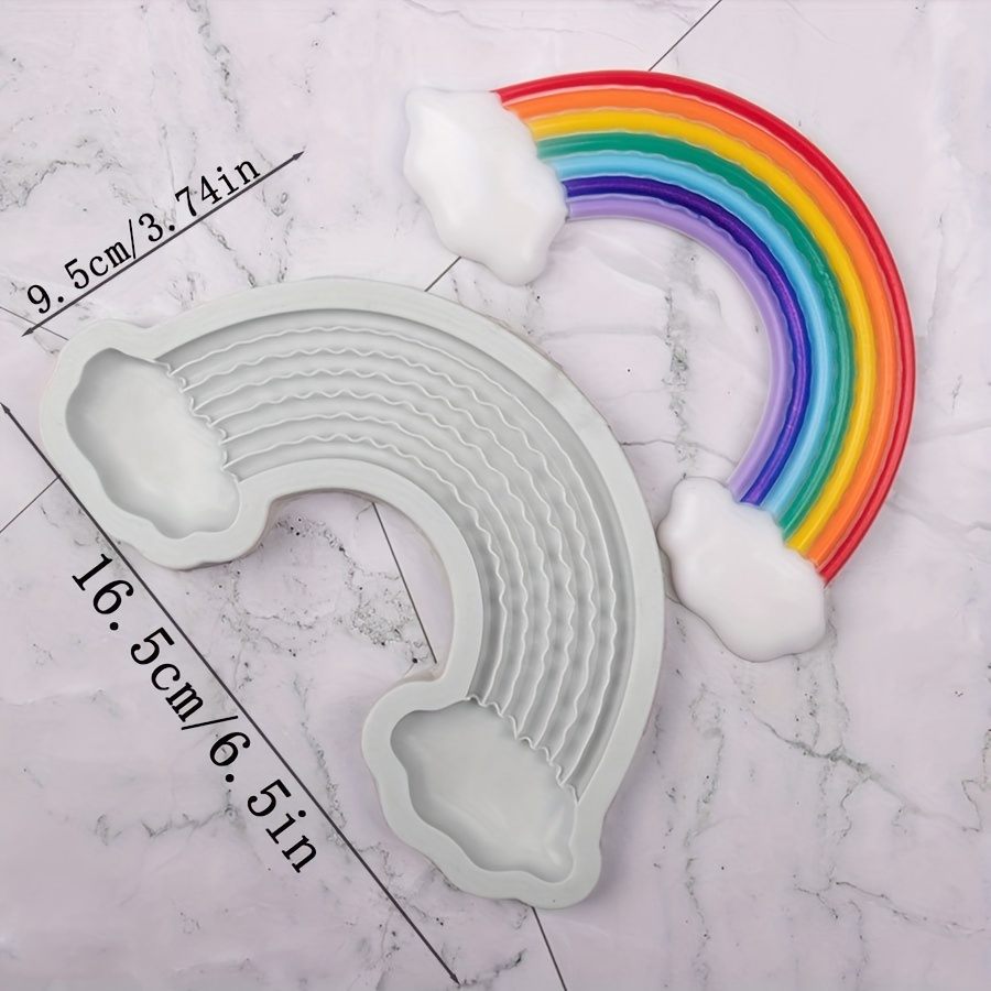Cute Cartoon Rainbow Pattern Silicone Molds, Gummy Molds, Cake Decorating Tools, Chocolate Molds, Candy Crafts, Kitchen Gadgets