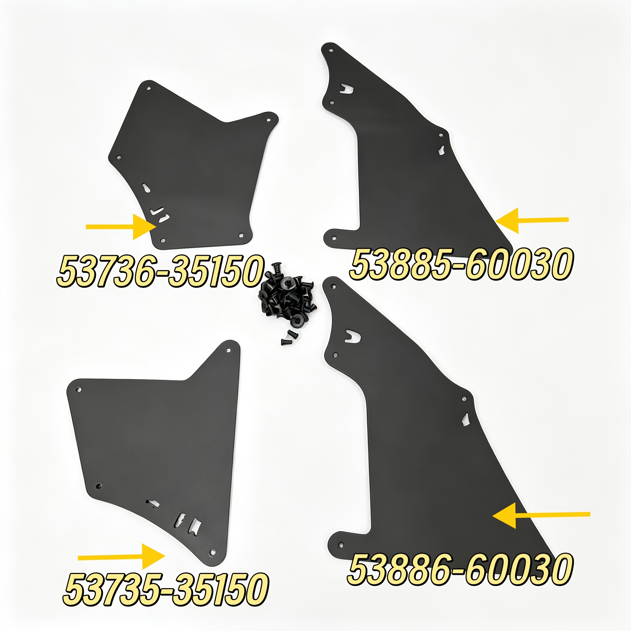TEMU 4pcs Inner Fender Liner Set, Mudguard Splash Guard With Buckles, Wear-resistant And Anti-aging Design, Compatible With For Land Cruiser Fj150