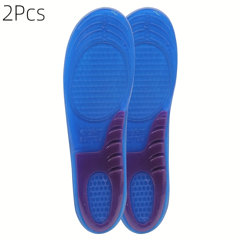 TEMU 2pcs Tpu Silicone Sports Insoles - Shock Absorption, Comfortable And Breathable Cushioning, Suitable For Running And Standing, Running Shoe