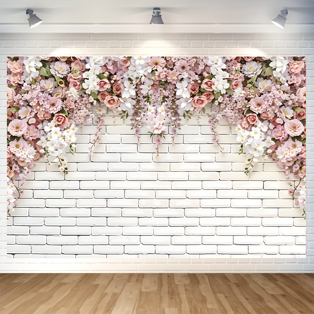 

1pc, Romantic Pink Rose Wall Vinyl Backdrop - Great For Weddings, Wall Sign Photo, Great For Photography, Holiday Party Supplies, Decoration - Wedding Theme - 2 Sizes Available.