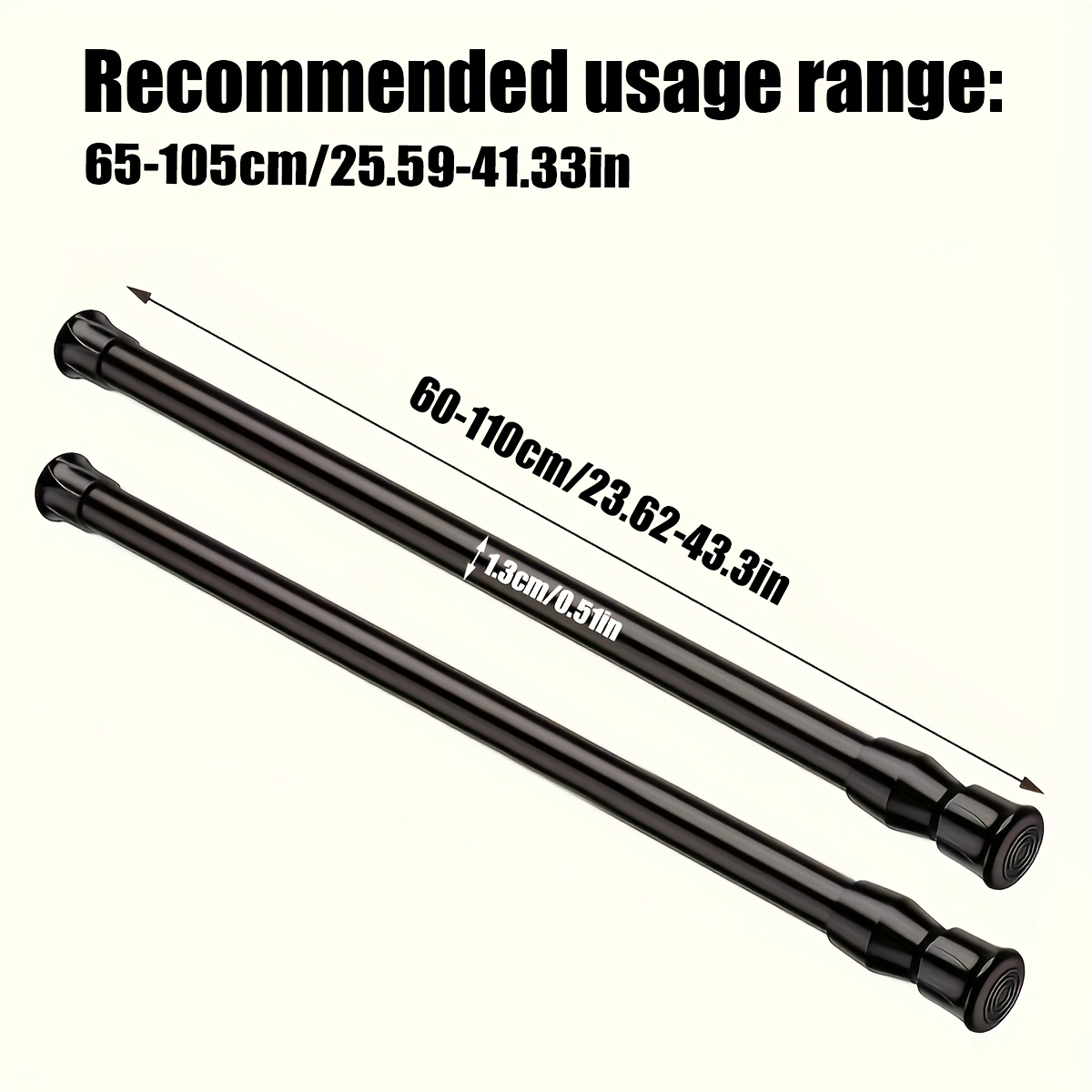 TEMU 2pcs de barres télescopiques multifonctionnelles perçage, faciles à installer, parfaites pour les , à chaussures, les cuisines et les de bains,